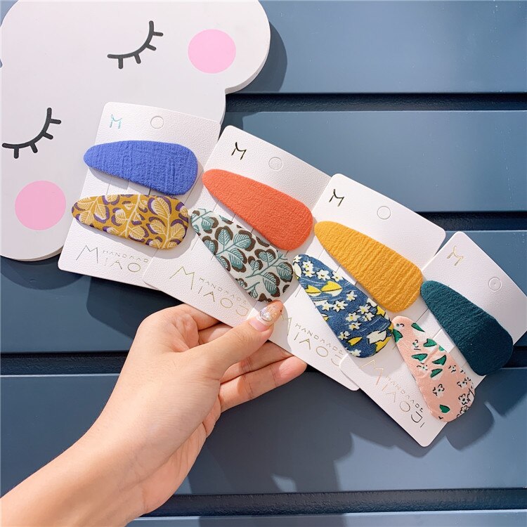 Lovely Water Hairpin Bb Clip Girls 2pcs/lot Rainbow Color Hairpin Solid Hair Clips Simple Barrettes Hair Accessories