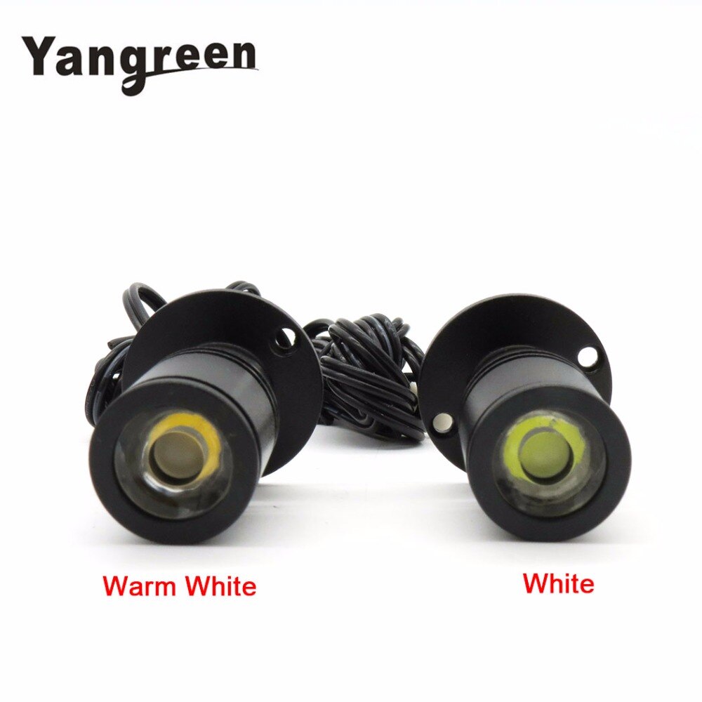 1 st mini led spotlight skåp spotlight aluminium 12v 1.5w varmvit led lampa skåp bänk monterlampa  ac 85-265v
