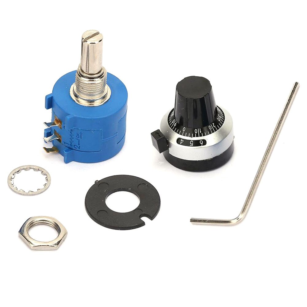 Wirewound Potentiometer Rotary Multi Turn 100ohm 2W Precision Potentiometer 3590S-2-101L with Resistor Counting Dial Knob