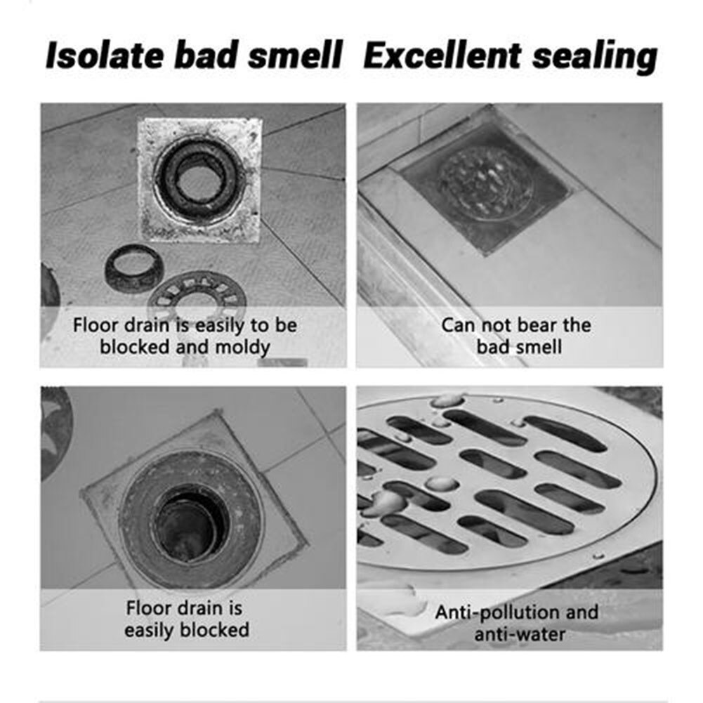 304 Stainless Steel Floor Drain with Hydraulic Shutter Core Deodorant Anti-water Anti-blocking Deep Water Seal