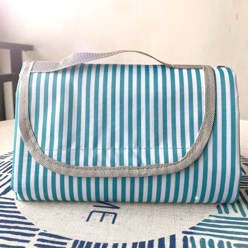Camping Mat Waterproof Beach Blanket Outdoor Portable Picnic Ground Mat Mattress Outdoor Camping Picnic Mat Blanket Lawn Games: Striped blue