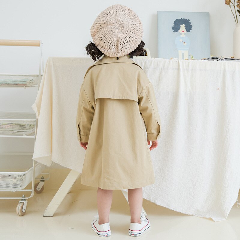Gabardina para Niñas Ropa para niños bebé chaquetas largas casuales niño niña Turn-down Collar Trench Outwear 2 3 4 5 5 5 6 6 7 año