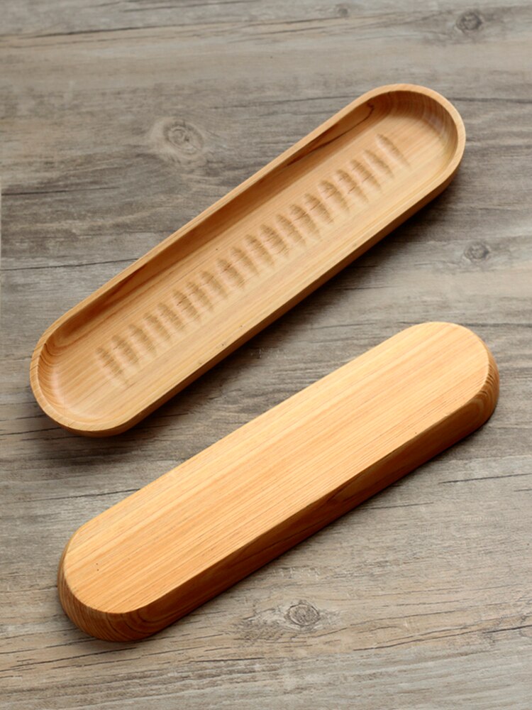 Long plateau à sushi rectangulaire en bois | Plateau long en bois naturel de style japonais, assiette à sushi rectangulaire, pain du petit déjeuner plat à sushi