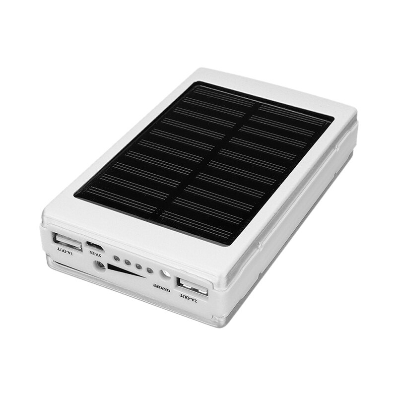 Draagbare 5X18650 Powerbank Cover Power Bank 18650 Zonne-energie Bank Case Diy Box Dual Usb Kit Telefoon Oplader zaklamp: WHITE