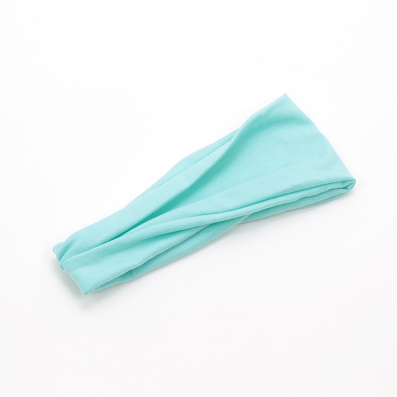 Nuevas bandas elásticas para el cabello de Color sólido para mujer, diadema de Yoga, turbante de , aro para el cabello para maquillaje, diadema anudada vintage, accesorios para el cabello: Azul cielo