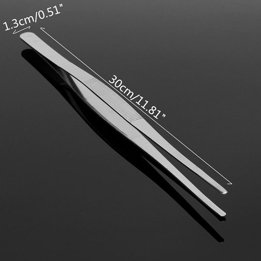 Extra-long 30CM/12 Inch Stainless Steel Kitchen Grill Tweezers BBQ Food Oven Salad Fish Serving Tongs Barbecue Tool