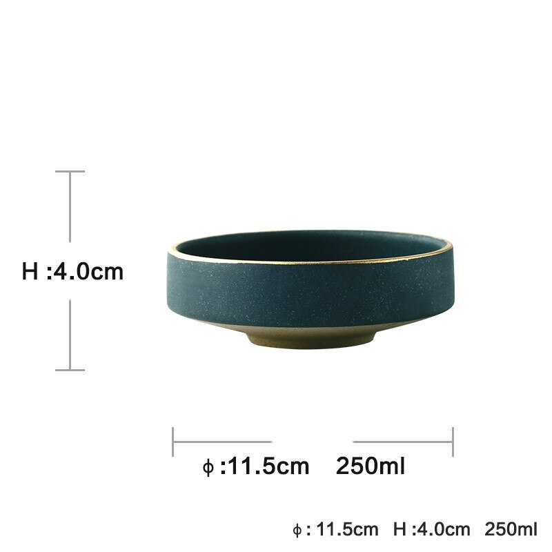 Vintage keramiske servise tallerkener og skåler keramiske gull innleggstallerkener biff mat fat porselens tallerken sett: Bolle