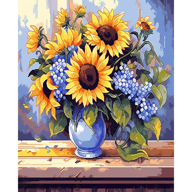 PhotoCustom Sunflower 60X75cm DIY Painting By Numbers Flowers Oil Paint By Numbers On Canvas Frameless Digital Painting Number K
