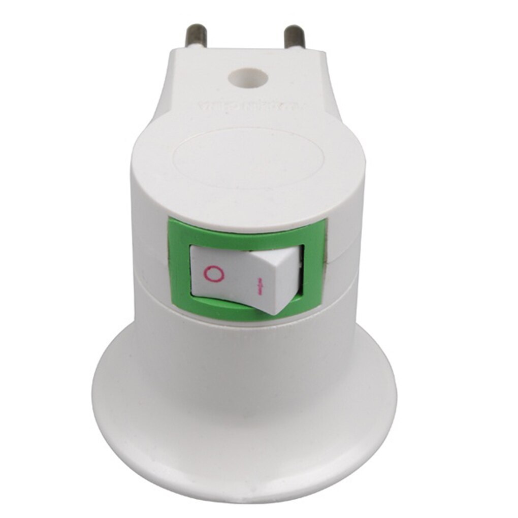 1PC Practical White E27 LED Light Socket To EU Plug Holder Adapter Converter ON/OFF For Bulb Lamp