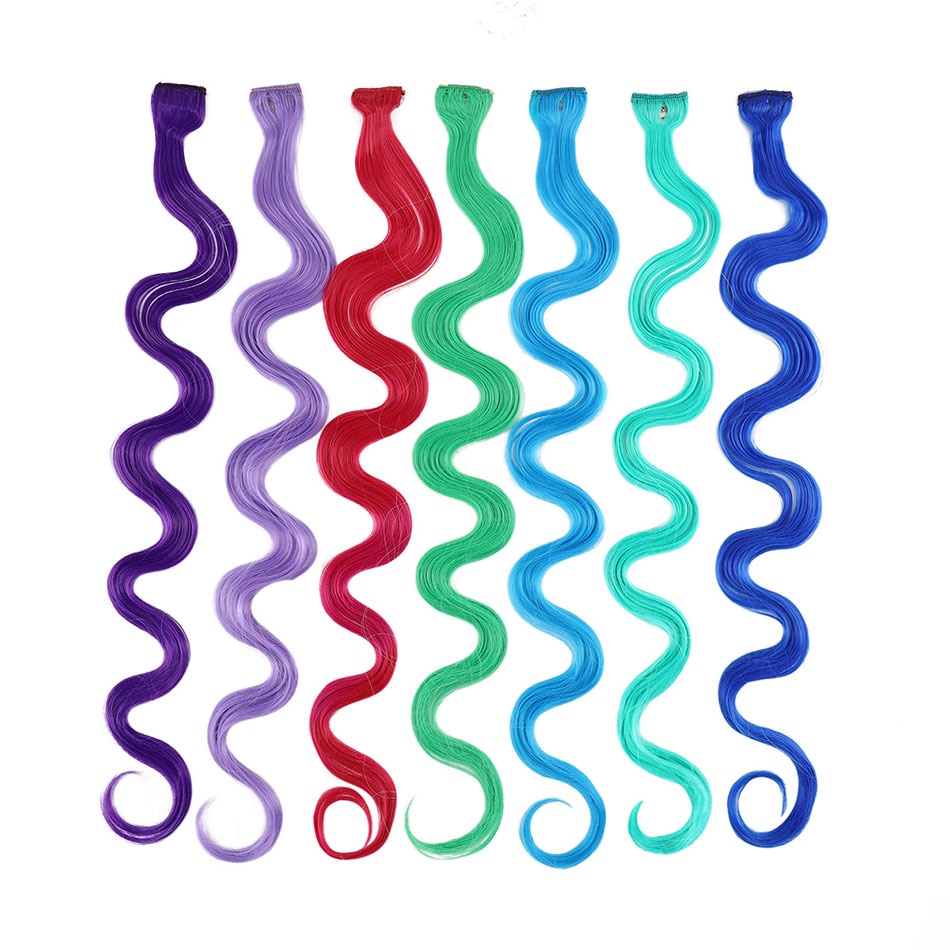 Meepo 24 "Body Wave Haarstukje Synthetische Hair Extensions 10 Stuks/set Clip In Haarverlenging Pure Kleur Clip In Een stuk