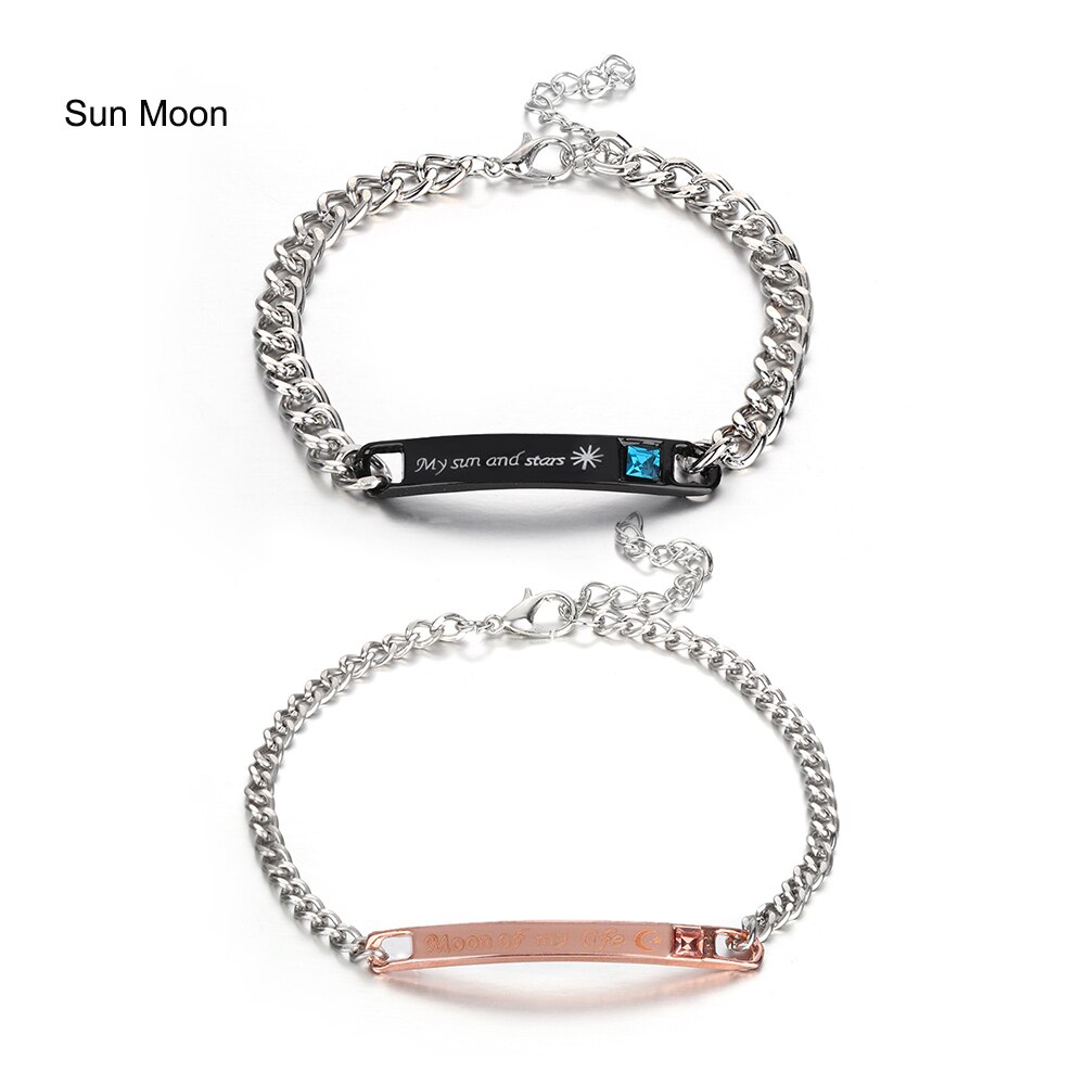 Un par de encantadoras pulseras a la para hombre y mujer, de Her King, su Reina, corona de cristal romántica, accesorios de , joyería de mano: Set 2