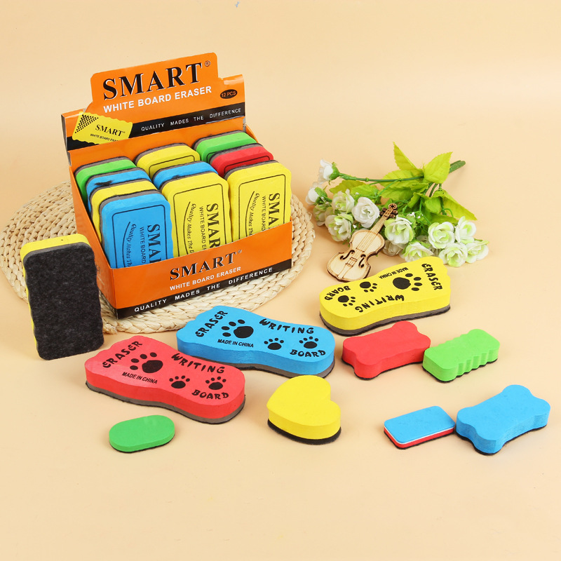 1 pièces couleur aléatoire magnétique tableau blanc gomme Kawaii effaçable tableau noir nettoyant mignon éponge blanc tableau marqueur craie gommes