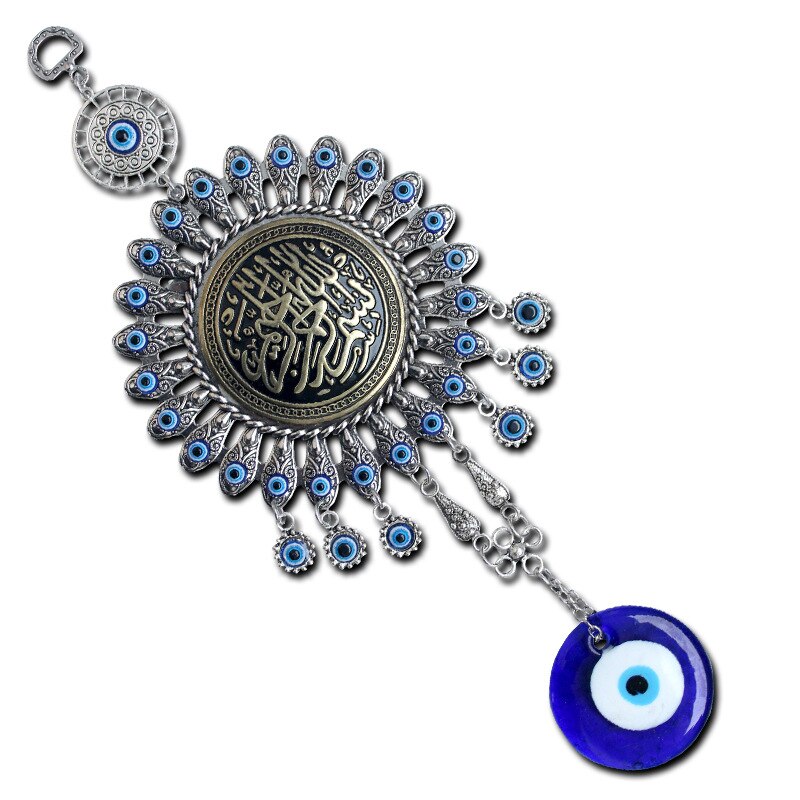 Colgante turco con ojos azules y ojos malvados decoración de pared de Interior de demonio Souvenir turco, adorno nórdico para el hogar colgante de coche de vidrio aleación: Default Title