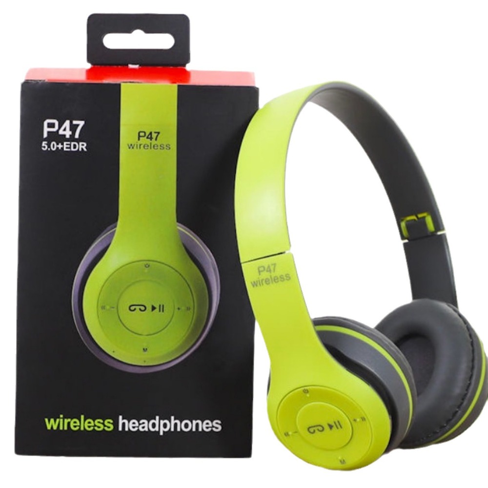 Nuevos auriculares Bluetooth P47 montados en la cabeza de graves plegable montado en la cabeza deporte inalámbrico