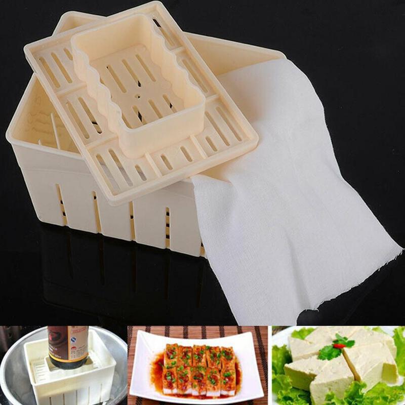 Homemade DIY Plastic Mould Tofu Making Mold Soybean Curd Tofu Machine Pressing Mould Kit Cheese Molds Kitchen Tool