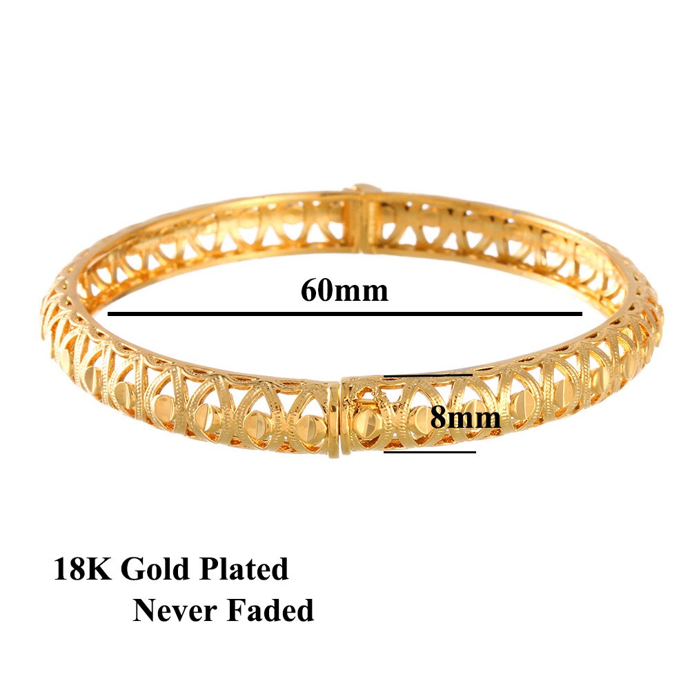 Turkish Bangles Gold Color Bangles for Women Bride Wedding Bangles Muslim Bracelets Indian/France/African/Dubai Jewelry: G