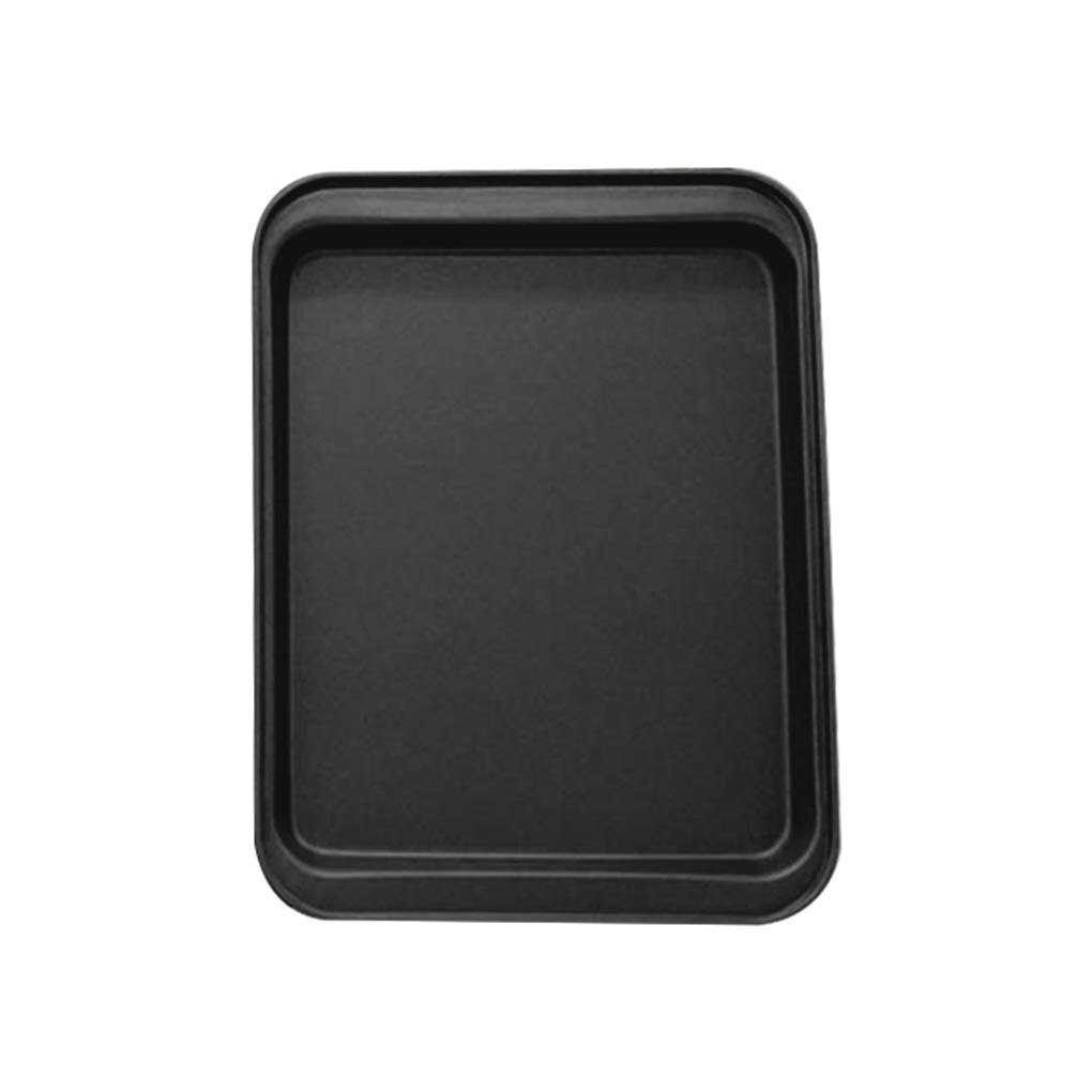 FenKicyen Stainless Steel Bakeware Rectangle Cake Baking Pans Cookie Biscuit Pastry Oven Tray Non-Stick Coating Baking Tray 1pcs: black-24x18cm