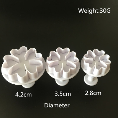 Mini blomster fondant udstikkere til kage dekorationsværktøj 3 stk/sæt geometri kage udstikker gør det selv spring stamper køkken bageværktøj: 2