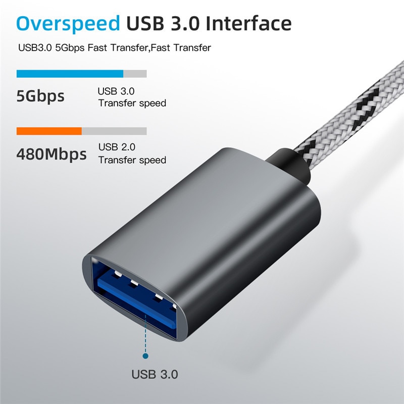 2 in 1 USB 3.0 OTG Adattatore Tipo di Cavo-C micro USB A USB 3.0 Convertitore di Interfaccia per Cellulare telefono Cavo di Ricarica Linea di Convertitori