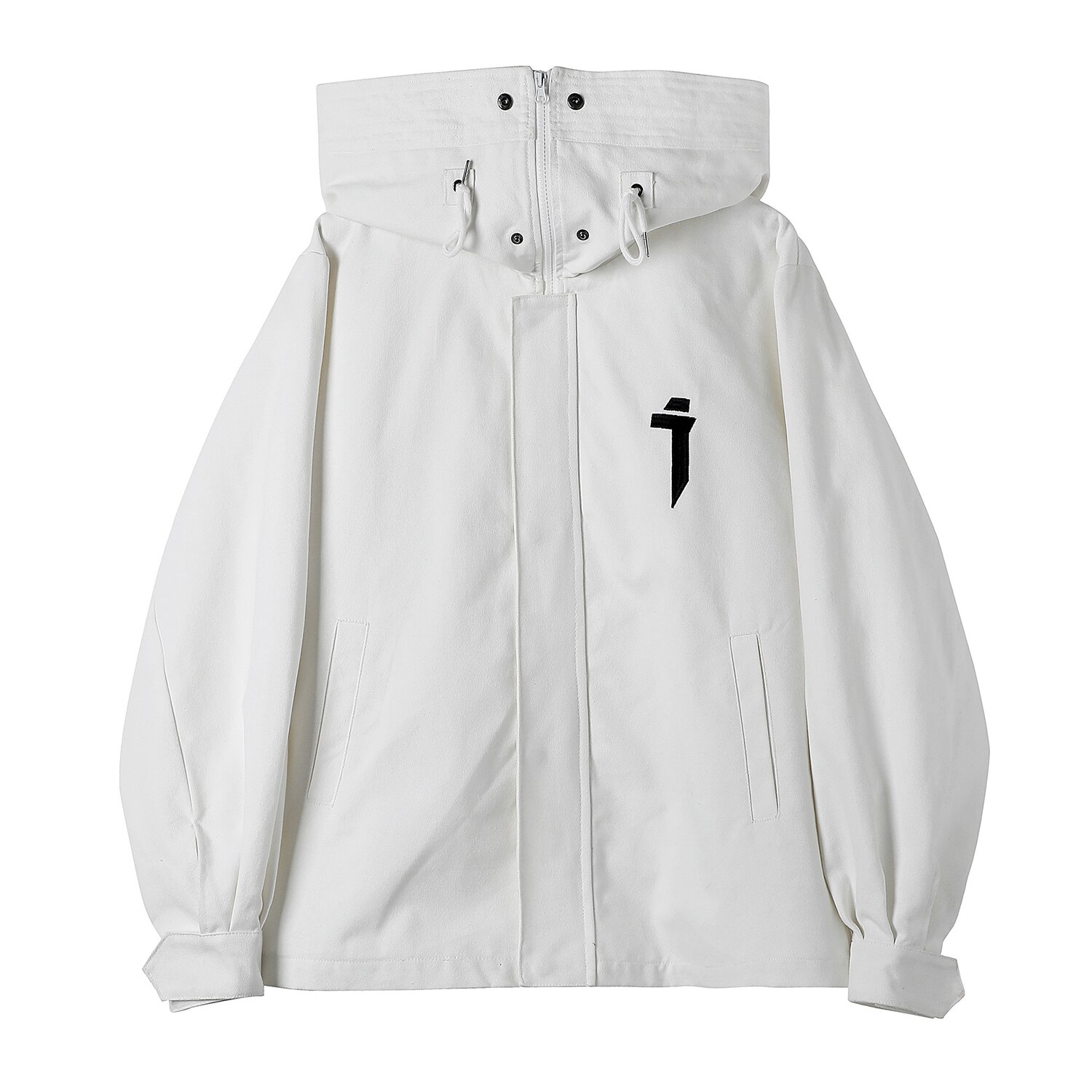 Streetwear techwear jakke med hette for menn: Hvit / Xl
