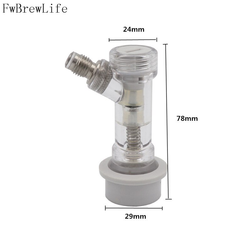 Ball Lock Disconnect with Check Valve Gas 1/4" MFL Thread Connector Homebrew Beer Soda Kegging Parts