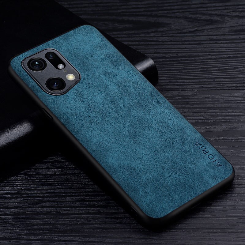 Funda de teléfono de cuero PU Premium para OPPO Find X5 Pro X3 Pro N, carcasa de Color sólido resistente a los arañazos para OPPO Find X5 Pro: Find X3 Pro / Dark Blue
