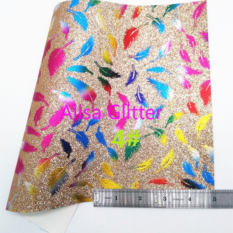 1 st  a4 storlek 21 x 29cm alisa glitter guld glittertyg, fjädertryckt glittertyg, orm konstläder för gör-det-själv  g215: 4