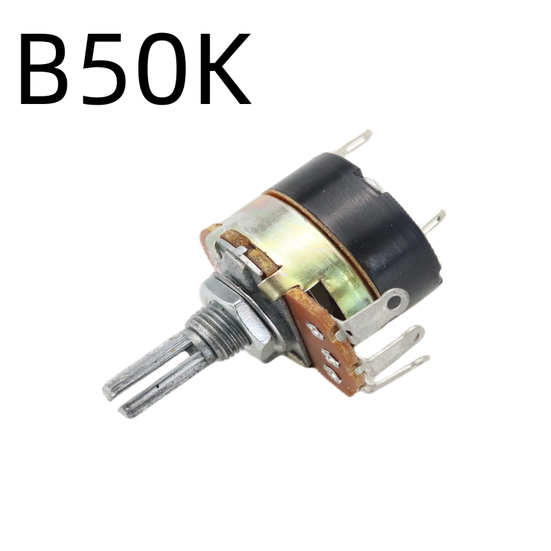 Potenciómetro con interruptor Dimmer Potenciómetro ajustable B10K B50K B500K: Negro