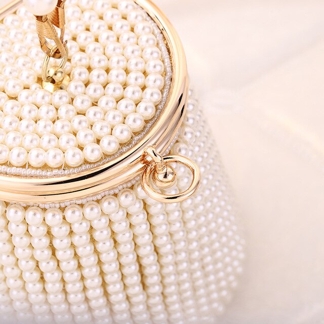 Einfache Frauen Perle Party Kupplung Tasche Abend Tasche Geldbörsen und Handtaschen Neue Schulter Kette Tasche s