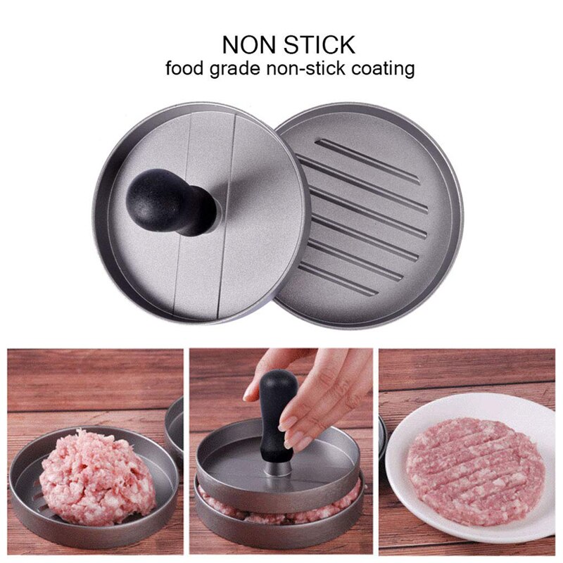 Hamburger Druk Patty Maker Ronde Vorm Burger Druk Aluminium Vlees Rundvlees Hamburger Maker Mold Keuken Koken Gereedschap Bbq Accessoires