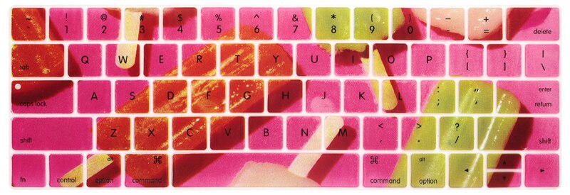 Til macbook pro touch bar 13 15 a1706 a1989 a1707 us version silikone tastatur cover skin med flot print touchbar 13.3 15.4: 14