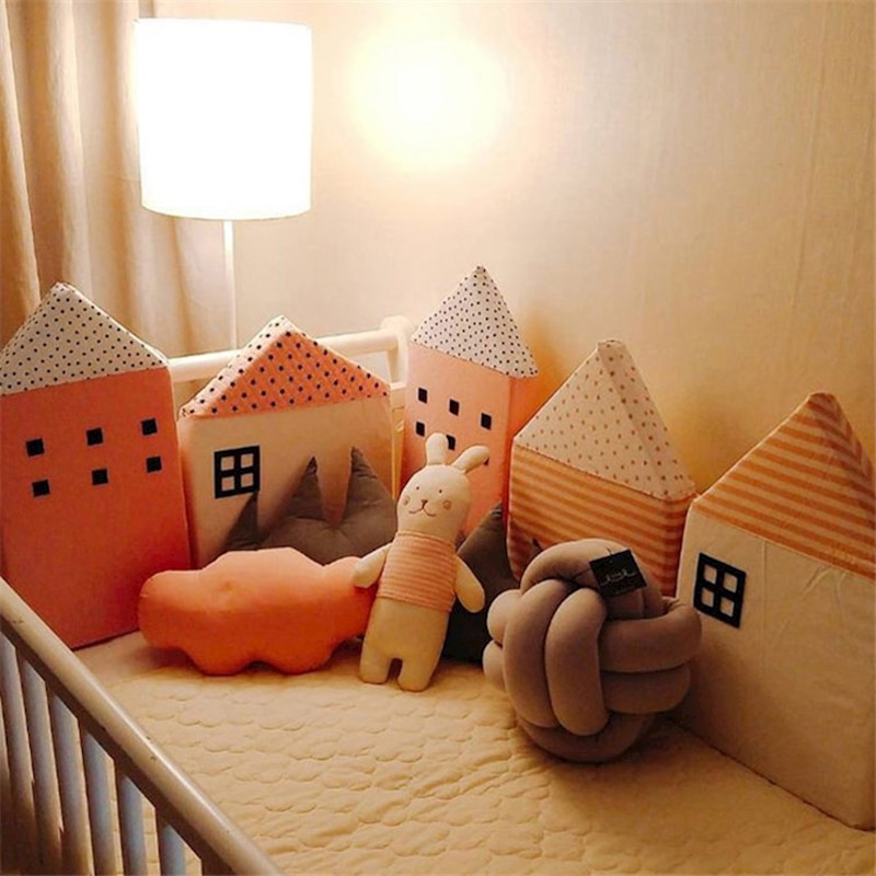 Baby Room Crib Bumper Ins House Baby Bedding Set Newborn Bed Cradle Cushion Infant Crib Protector Cot Fence Home Decoration