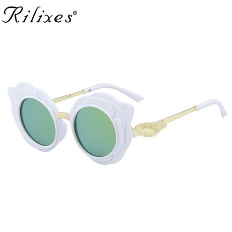 WANMEI. DS ronde mooie kids zonnebril meisjes mode goggle beschermende zonnebril kinderen Eyewear roze kleur: 75-6