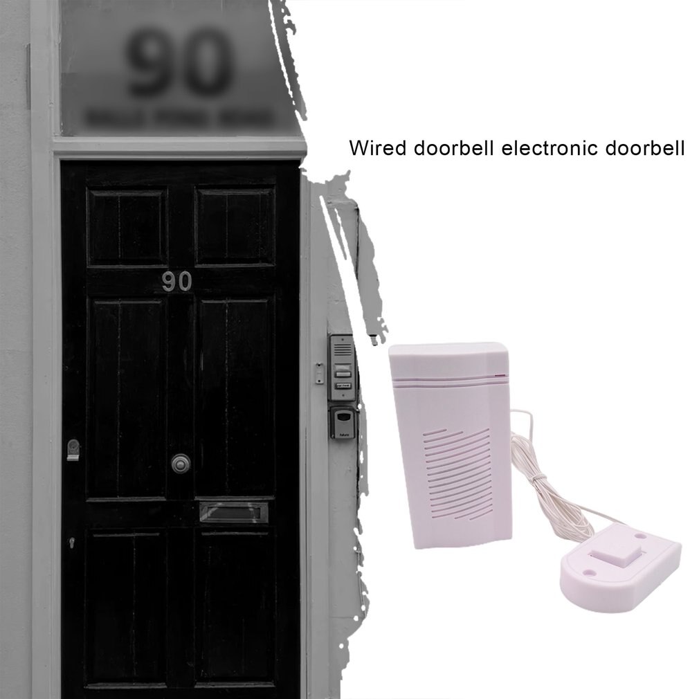 Old-fashioned Wired Digital Doorchime portable Electronic Doorbell crisp sound Waterproof bell with home cord: Default Title