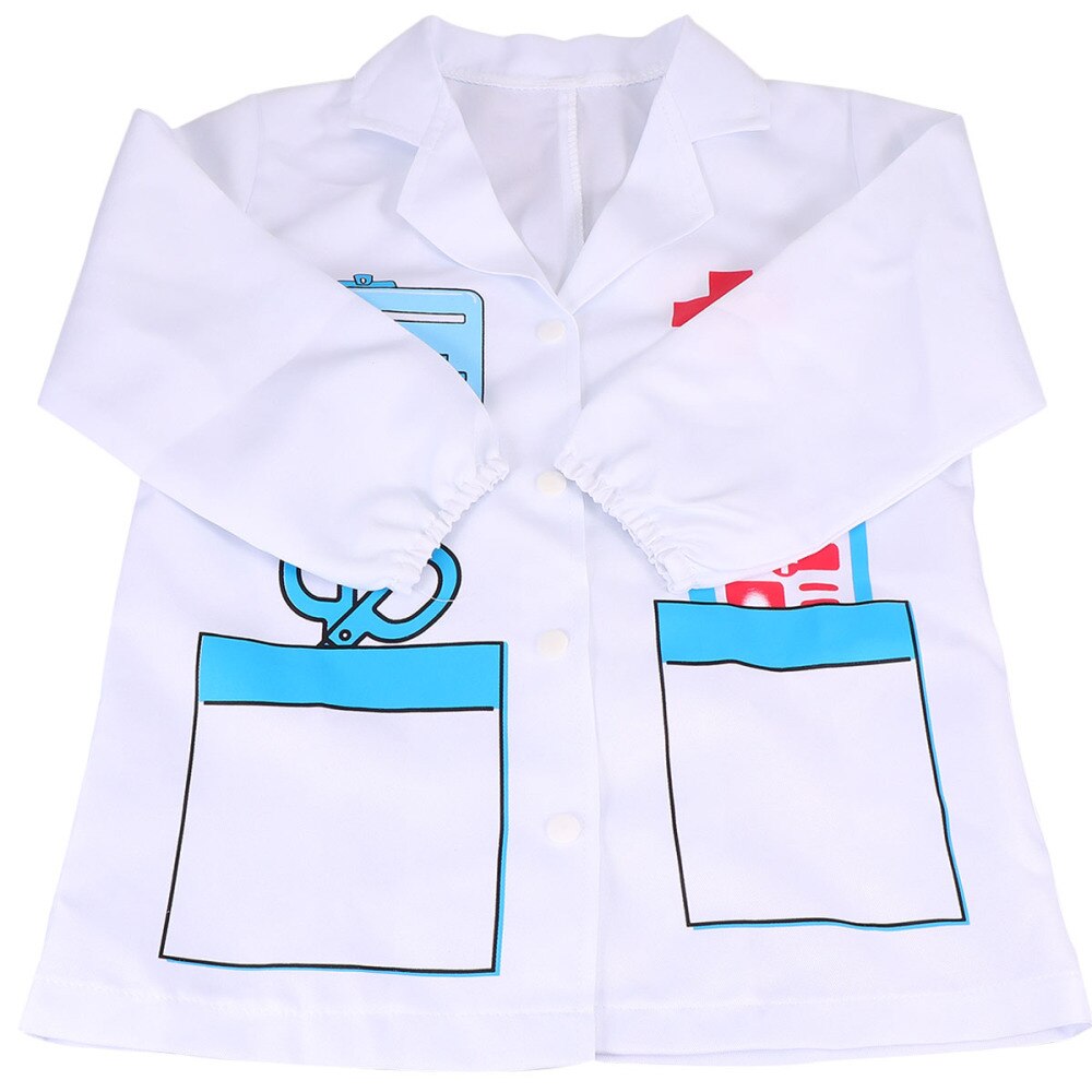 1Pc Cosplay White Gown Cosplay Therapist Role Play Kids Nurse Children Robe Gown Overall Clothes