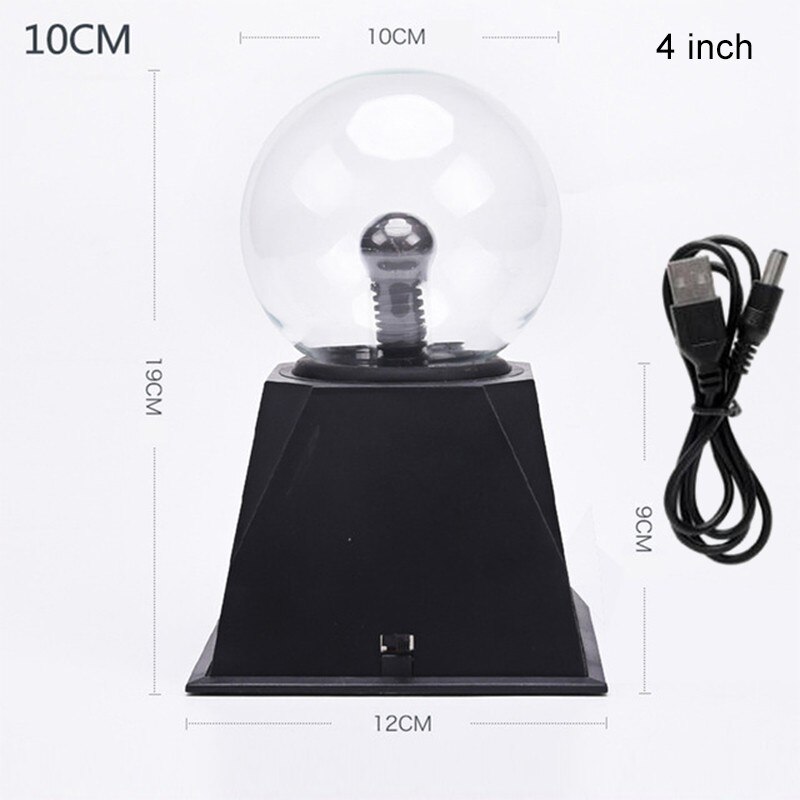 Crystal Ball Magic Plasma Ball Light Electric Lamp Night Light 4 5 6 8 Inch Table Lights Sphere Christmas Kids Glass Lamp: Red