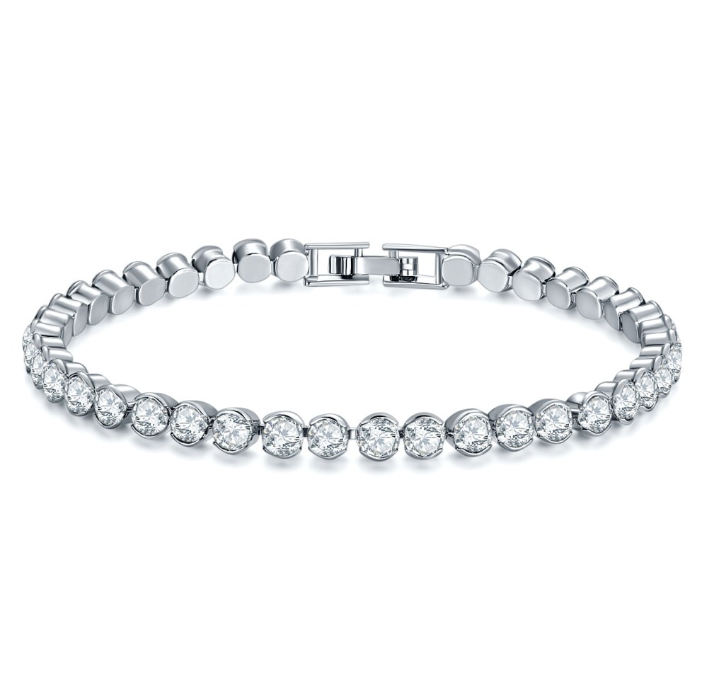 nouveauté 4mm luxe rond 925 en argent sterling bracelet bracelet pour femmes anniversaire bijoux en vrac vendre moonso S5773