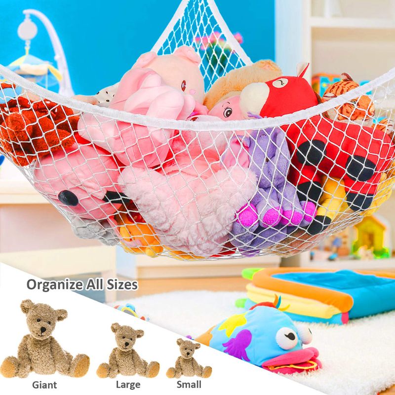 Gittergewebe Netz Spielzeug Hängematte Ecke Kuscheltiere Spielzeug freundlicher Baby Hängende Lagerung Veranstalter 2 Größen