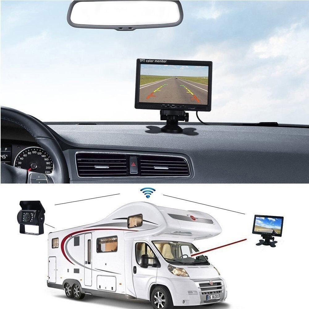 Hikity 7 Inch Tft Lcd-kleurenscherm Hd Monitor Car Rear View Monitor Achteruitkijkspiegel Voor Voertuig Backup Camera Parkeerhulp systeem