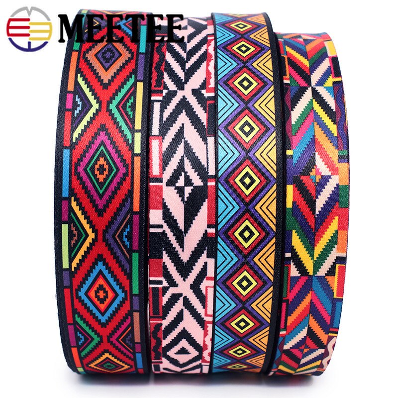 Meetee 10 metriä 38mm print etninen jacquard nauhakassit hihna vyö nauha tee itse tekstiilit vaatteet sisustus ompelutarvikkeet