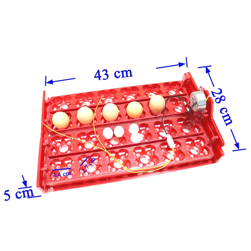 Incubadora para aves 96 huevos, bandeja automática de 24 huevos, herramienta de incubación de codornices de loros, tamaño 43*28 cm