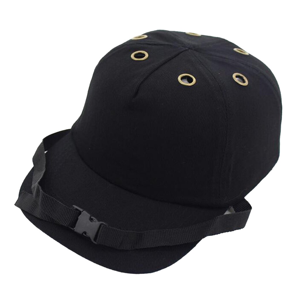 Lightweight Work Safety Bump Cap Hard Hat Adjustable Work Site Workplace Hat: black