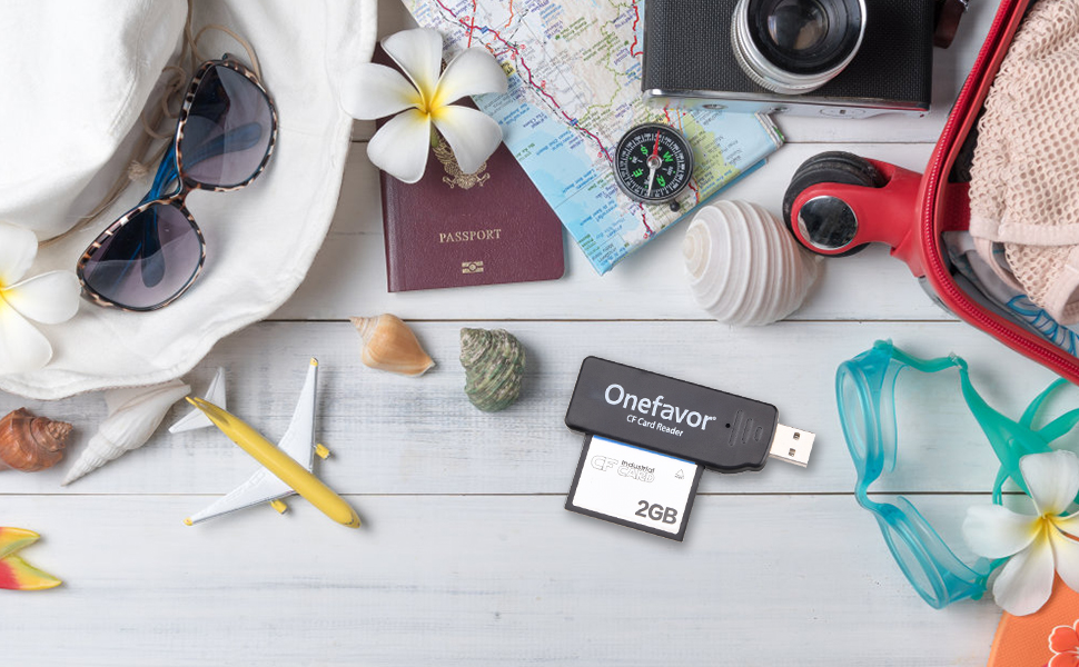 CF Card Reader Compact Flash Memory Card Reader CompactFlash Cards USB Reader/Writer High-Speed USB 2.0 CF Card Reader