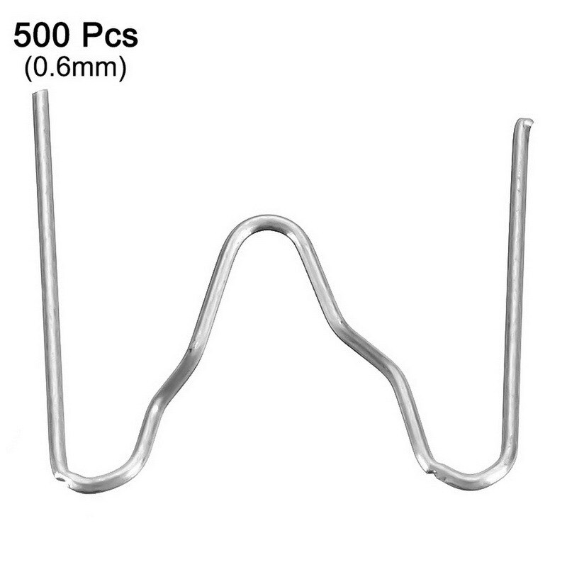 100/500Pcs Nietmachine Plastic Reparatie Standaard Pre Cut Wave Nietjes Bumper Carrosserie Reparaties 0.8Mm Wave Nietjes rvs: C 0.6mm 500pcs