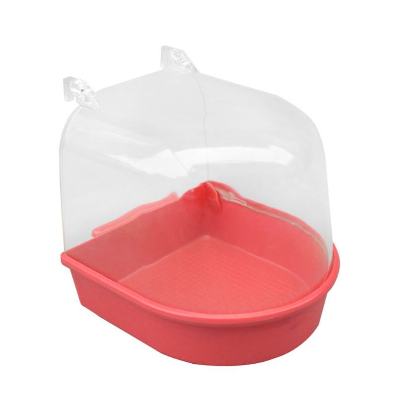 Plastic Opknoping Bad Hoge Transparante Vogel Baden Bad Voor Papegaaien Vogels: Rood