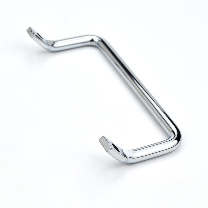 304 stainless steel round bar bending angle flat head inclined handle industrial cabinet door handle equipment handle