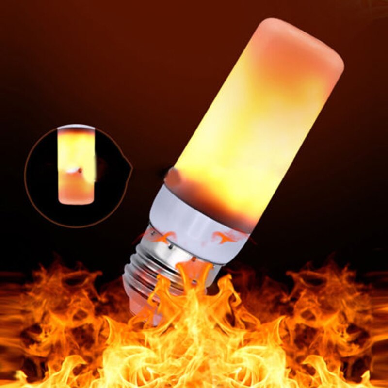 LED Burning Flicker Light Bulb USB Flame Effect Fire Battery/Decorative Lamp