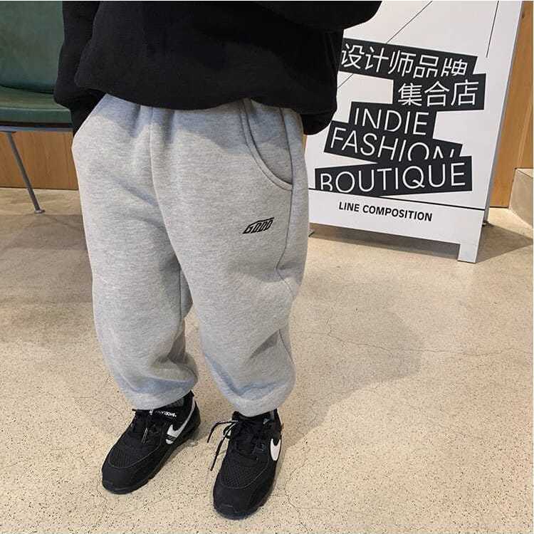 Pantalones de chándal gruesos para niño y niña, pantalón acolchado de terciopelo, holgado y cálido, ropa deportiva para correr, Invierno