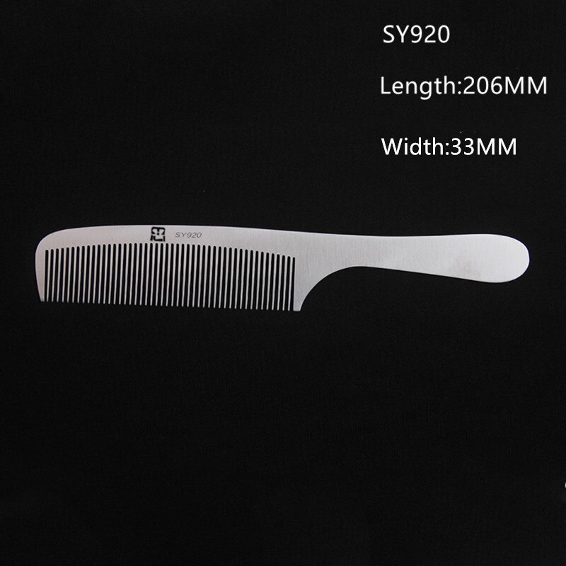 Edelstahl Silber Metall Friseur Kamm Friseur Salon Kämme Entwirren Haar Schneiden Werkzeuge für Männer und Frauen: SY920