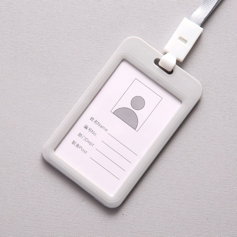 805 Multicolor Name Credit Card Holders Bank Card Bus ID Identity Rope Badge Holder School student office Supplies: GRAY